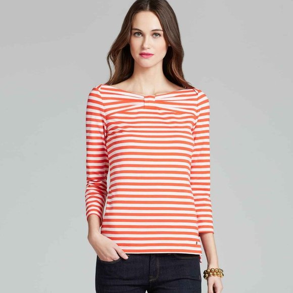 【Kate Spade】Wheaton striped bow top - size Medium - Picture 2 of 6